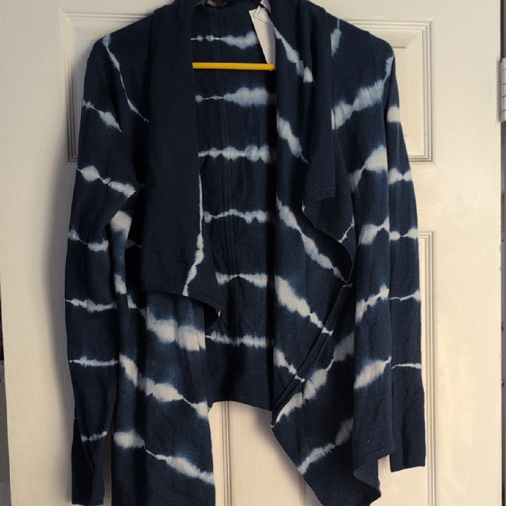 Calvin Klein Blue and White Cardigan